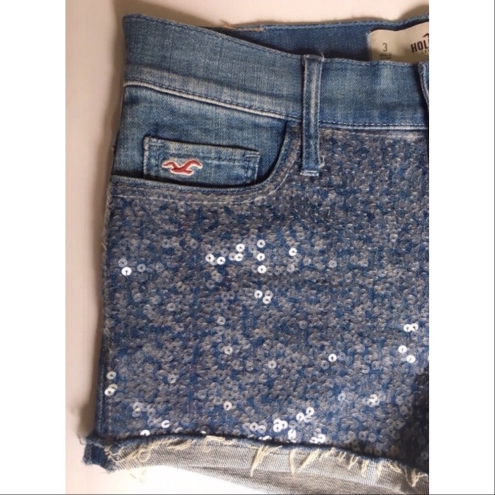 Hollister Sequin Denim Shorts - Picture 7 of 9